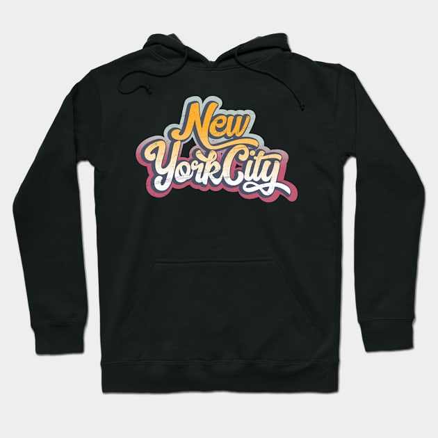 New York City Grunge Graffiti Slogan Hoodie by MapYourWorld